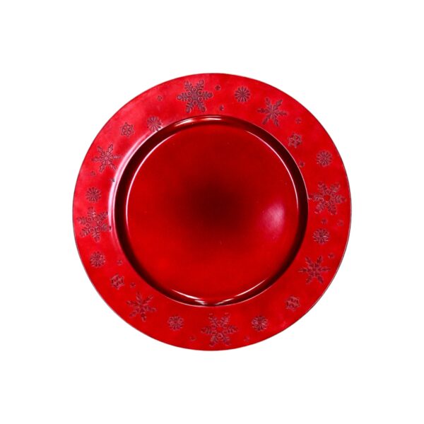 Plato Plastico Redondo 33x33x2 Cm Rojo