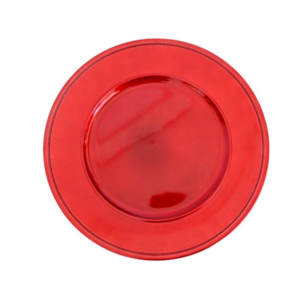 Plato Plastico Redondo 33X33X2 Cm Rojo